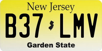 NJ license plate B37LMV