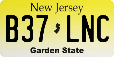 NJ license plate B37LNC