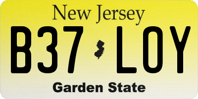 NJ license plate B37LOY