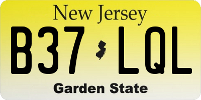 NJ license plate B37LQL