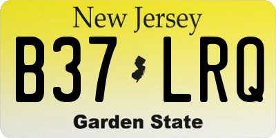 NJ license plate B37LRQ