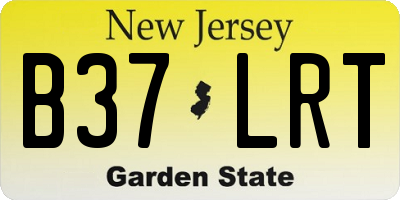 NJ license plate B37LRT