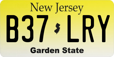NJ license plate B37LRY