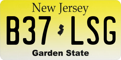 NJ license plate B37LSG
