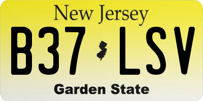NJ license plate B37LSV
