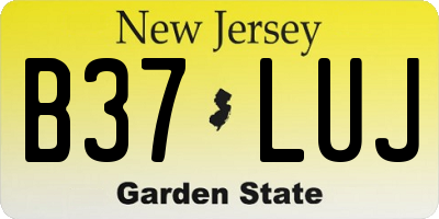 NJ license plate B37LUJ