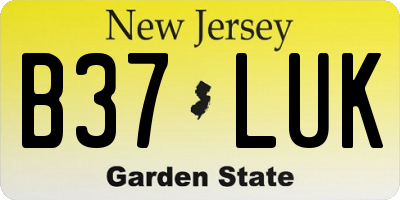 NJ license plate B37LUK