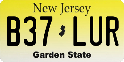 NJ license plate B37LUR