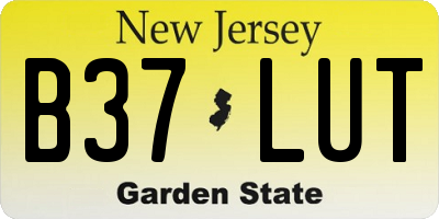 NJ license plate B37LUT