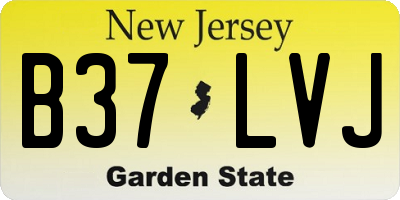 NJ license plate B37LVJ