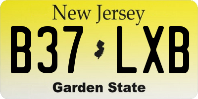 NJ license plate B37LXB