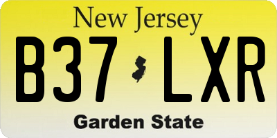 NJ license plate B37LXR