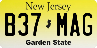 NJ license plate B37MAG