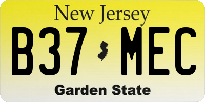 NJ license plate B37MEC