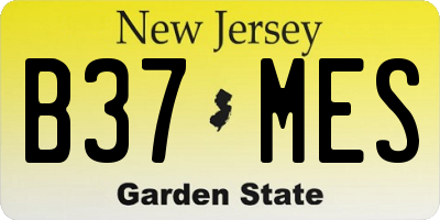 NJ license plate B37MES