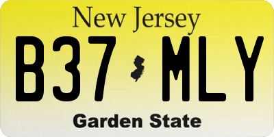 NJ license plate B37MLY