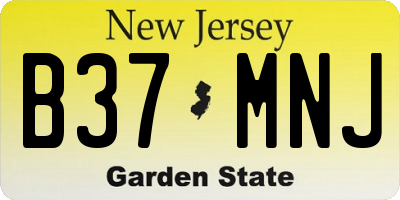 NJ license plate B37MNJ