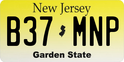 NJ license plate B37MNP