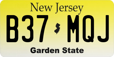 NJ license plate B37MQJ