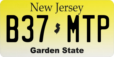 NJ license plate B37MTP