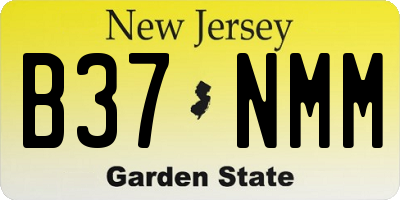NJ license plate B37NMM