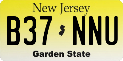 NJ license plate B37NNU