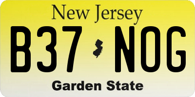 NJ license plate B37NOG