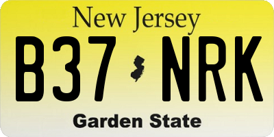 NJ license plate B37NRK