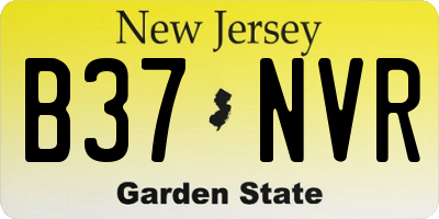 NJ license plate B37NVR
