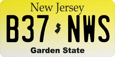 NJ license plate B37NWS