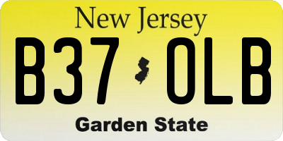 NJ license plate B37OLB