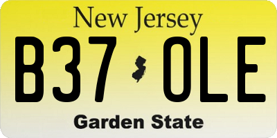 NJ license plate B37OLE