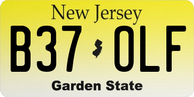 NJ license plate B37OLF