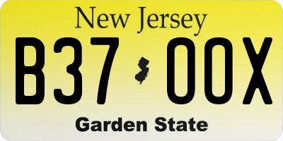 NJ license plate B37OOX
