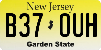 NJ license plate B37OUH