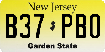 NJ license plate B37PBO