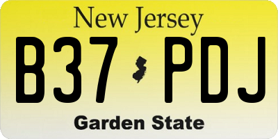 NJ license plate B37PDJ