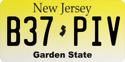 NJ license plate B37PIV