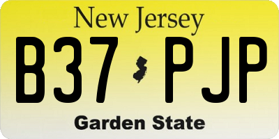 NJ license plate B37PJP
