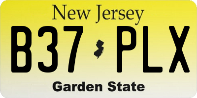 NJ license plate B37PLX