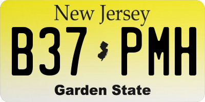 NJ license plate B37PMH