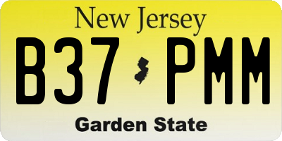 NJ license plate B37PMM