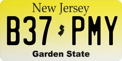 NJ license plate B37PMY