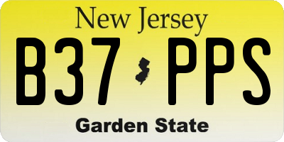 NJ license plate B37PPS