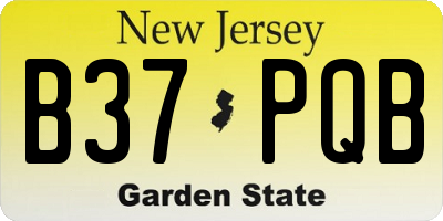 NJ license plate B37PQB