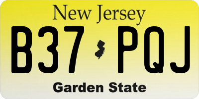 NJ license plate B37PQJ
