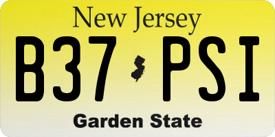 NJ license plate B37PSI