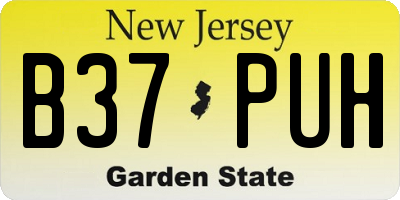 NJ license plate B37PUH