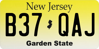 NJ license plate B37QAJ