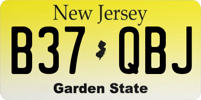 NJ license plate B37QBJ
